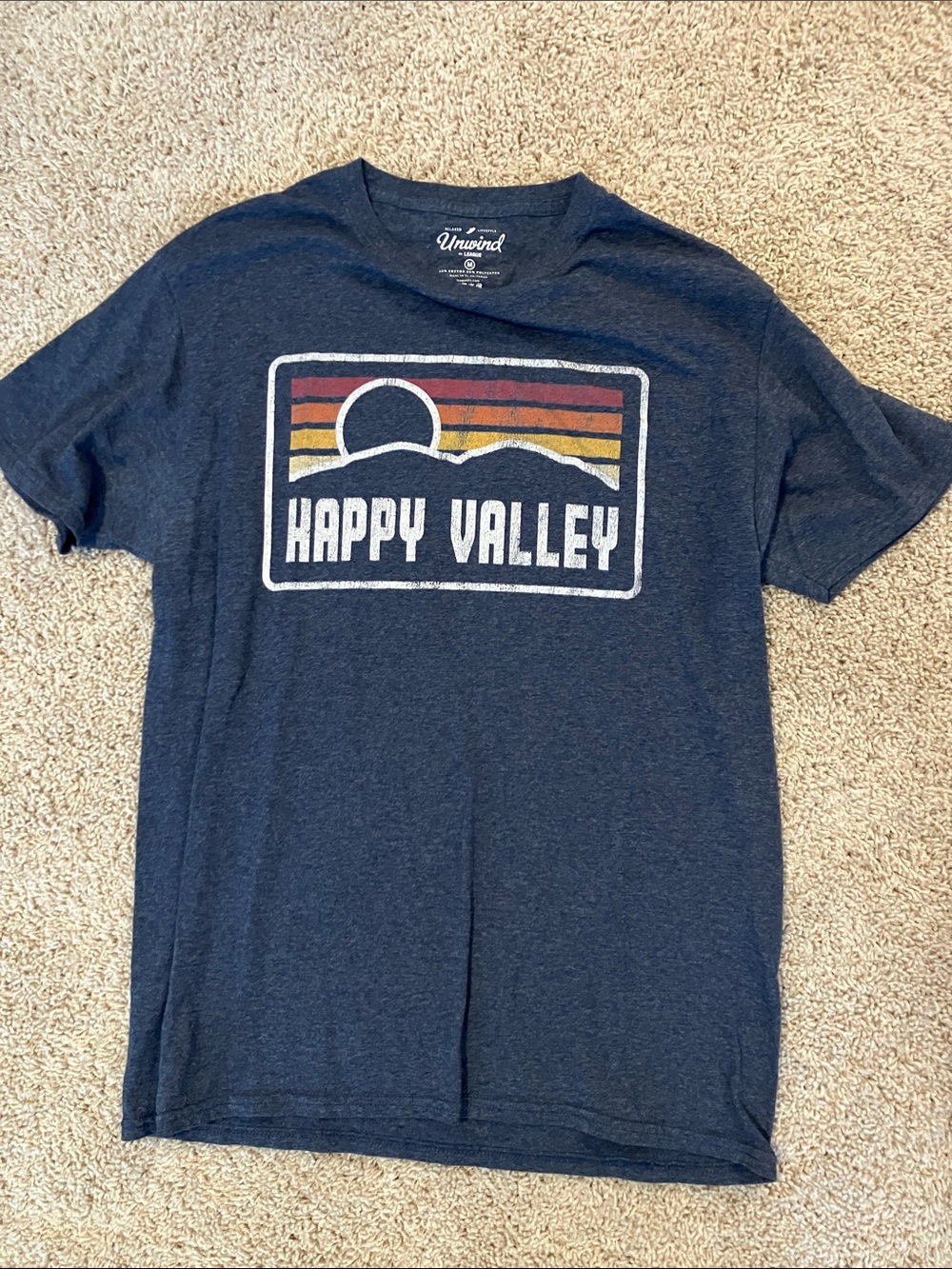 Penn State Navy 'Happy Valley' Retro Sunrise Graphic Tee